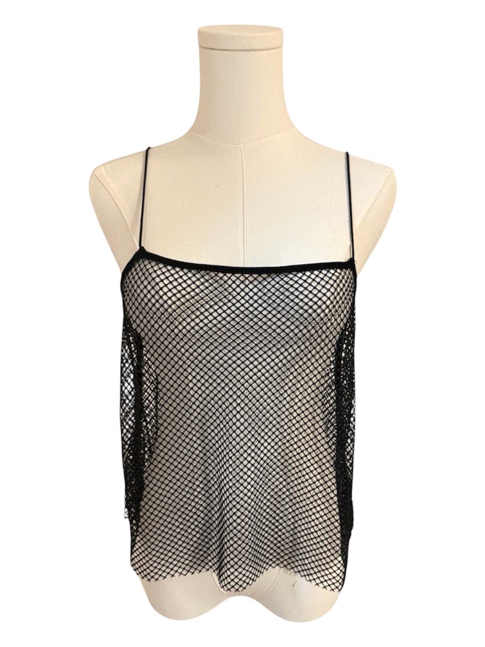 NWT Who What Where Sparkle Mesh Cami, Black,  Medium